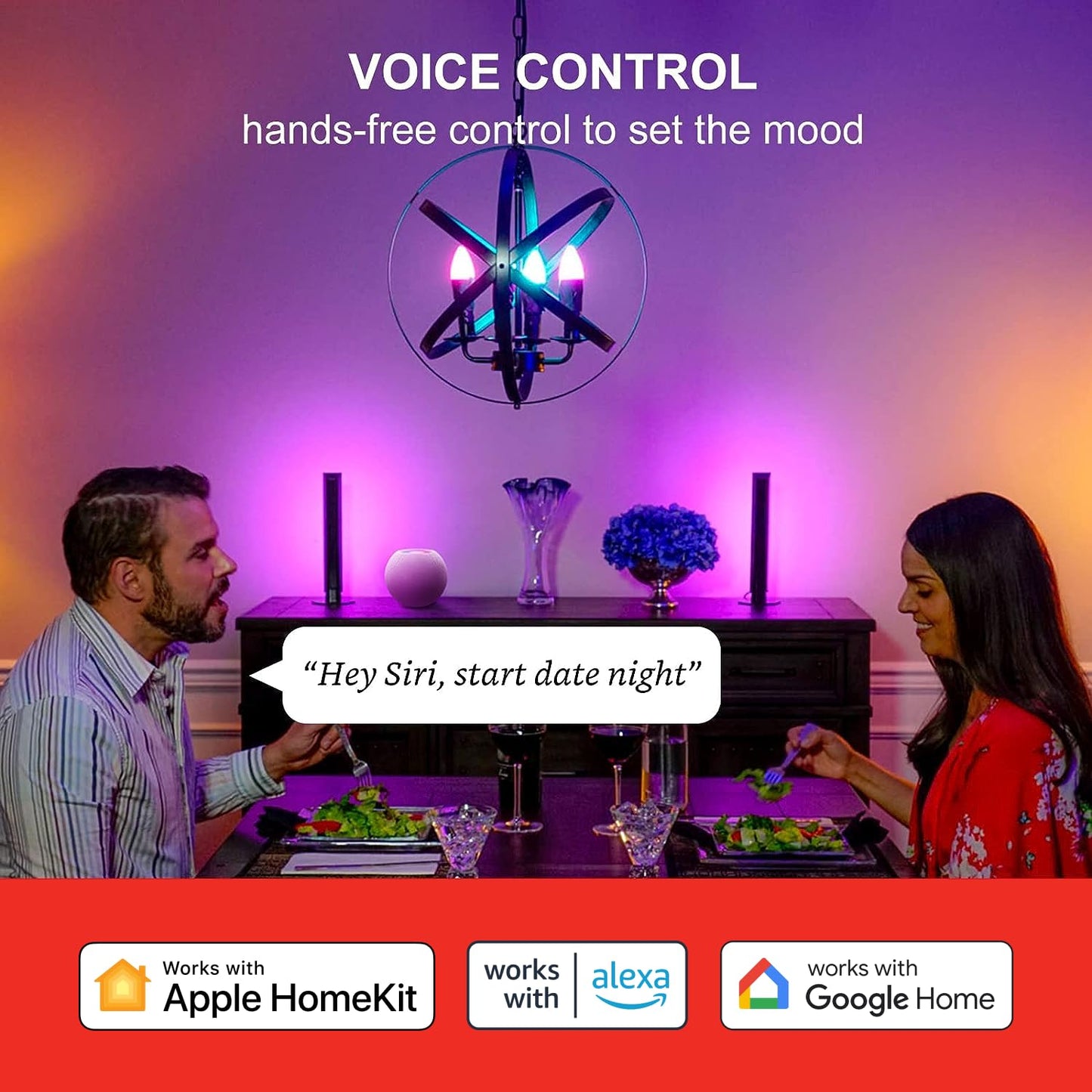 Compatible with Alexa and Google Assistant
