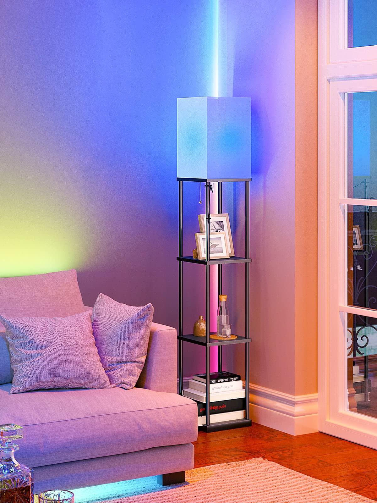 Floor Lamp with Shelves