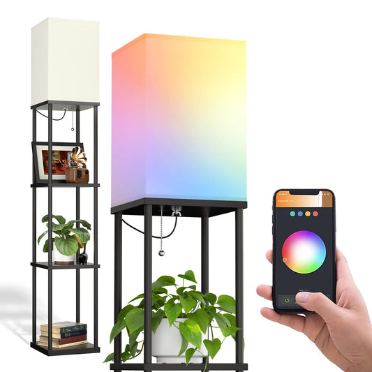Floor Lamp with Shelves
